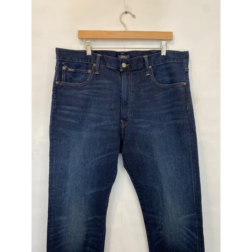 Polo Ralph Lauren Hampton Relaxed Straight Leg Jean Size Tall 38x36 Dark Wash - Picture 8 of 11